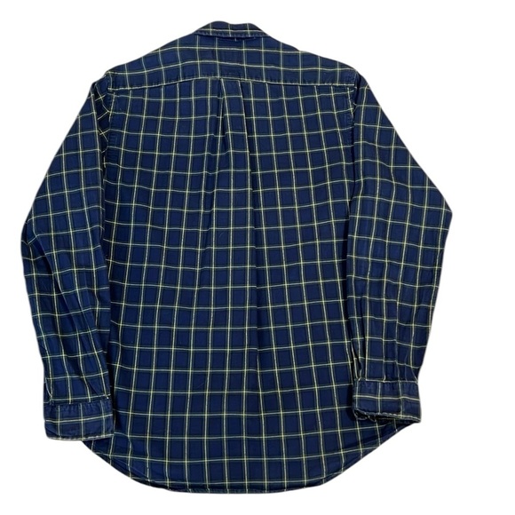 Ralph Lauren Navy Blue/Yellow/Green Plaid Cotton Button Down Shirt Fade Medium - Picture 8 of 11